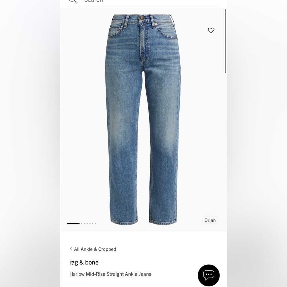 rag & bone Blue Ankle Jeans size 24, frayed ankles